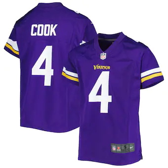 youth nike dalvin cook purple minnesota vikings team game j